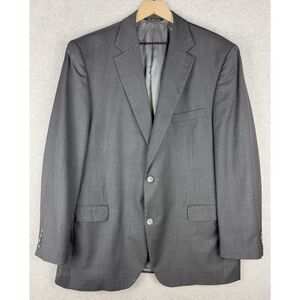 Jack Victor Jacket Mens 46L‎ Gray Blazer Wool Sport Coat Super 110 Woven Italy